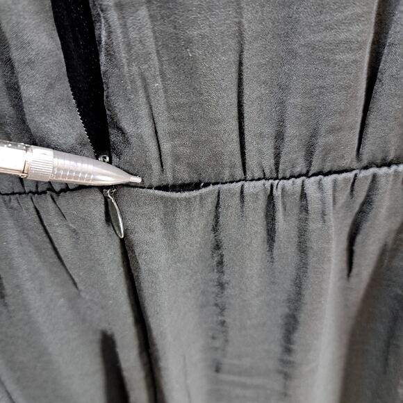 Who What Wear Mini Dress L Flutter Keyhole Sleeve Chiffon Ruffled Tiered Black - Picture 8 of 8